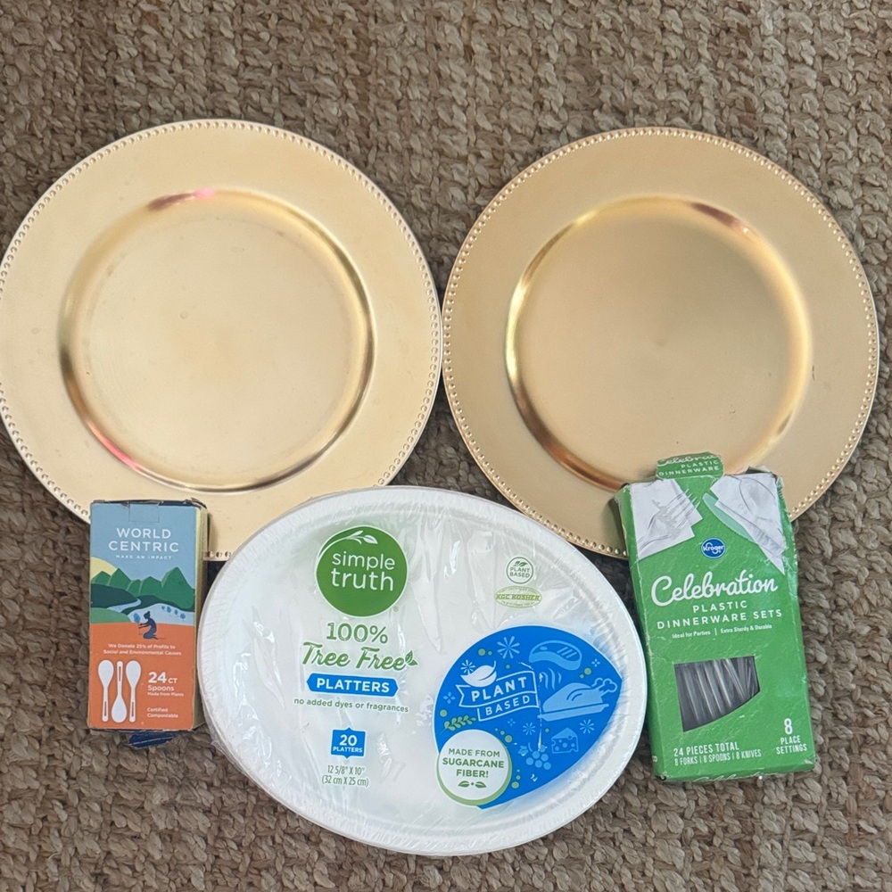 Gold Decorative Plates Simple truth platters spoons bundle
